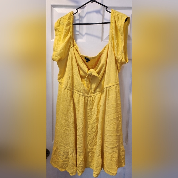 Torrid, MINI GAUZE PUFF SLEEVE SKATER DRESS, Plus Size 5X. - Picture 12 of 17